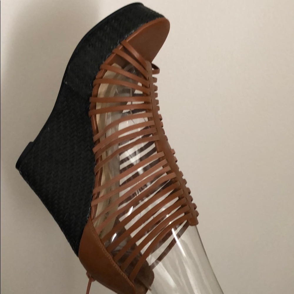 Ashley stewart brown wedge sandal size 11